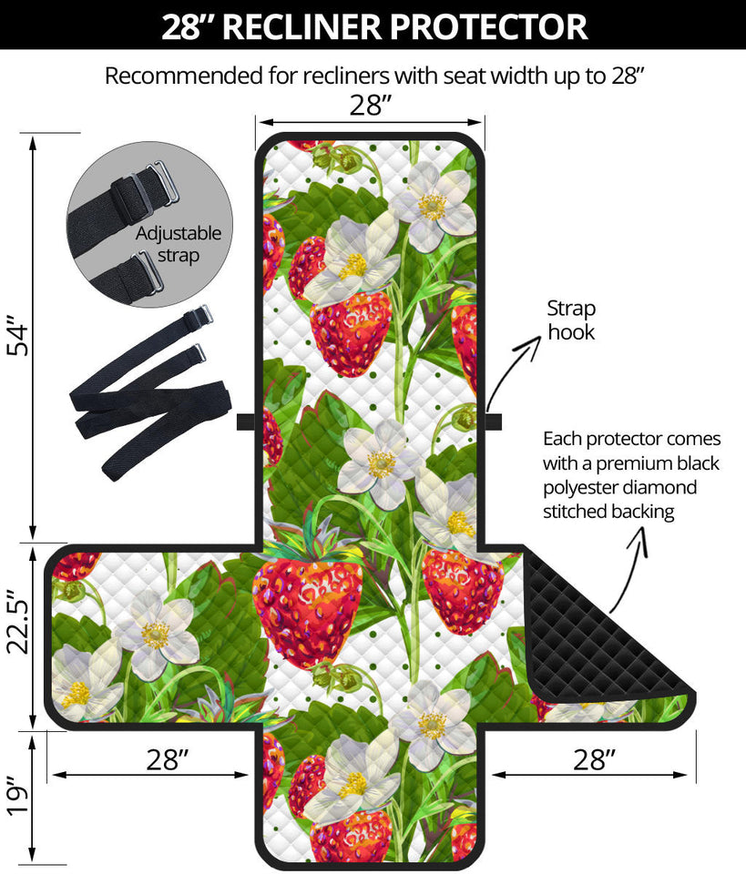 Strawberry Pattern Recliner Cover Protector