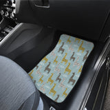 Giraffe Pattern Print Design 03 Front and Back Car Mats