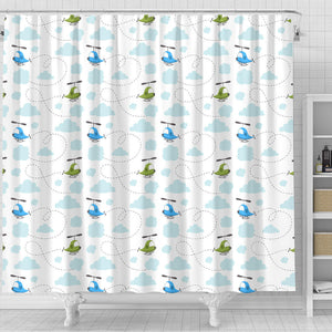 Helicopter Pattern Shower Curtain Fulfilled In US