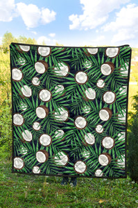 Coconut Pattern Print Design 01 Premium Quilt