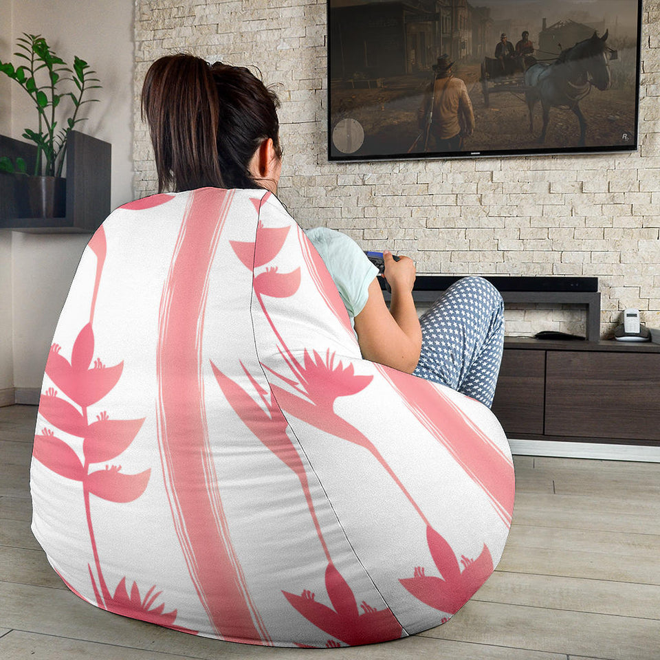 Heliconia Pink White Pattern Bean Bag Cover