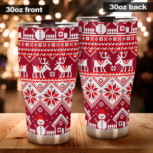 Snowman Sweater Printed Pattern Tumbler