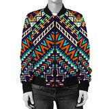 Zigzag African Afro Dashiki Adinkra Kente Women Bomber Jacket