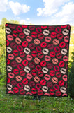 Lips Pattern Print Design 02 Premium Quilt