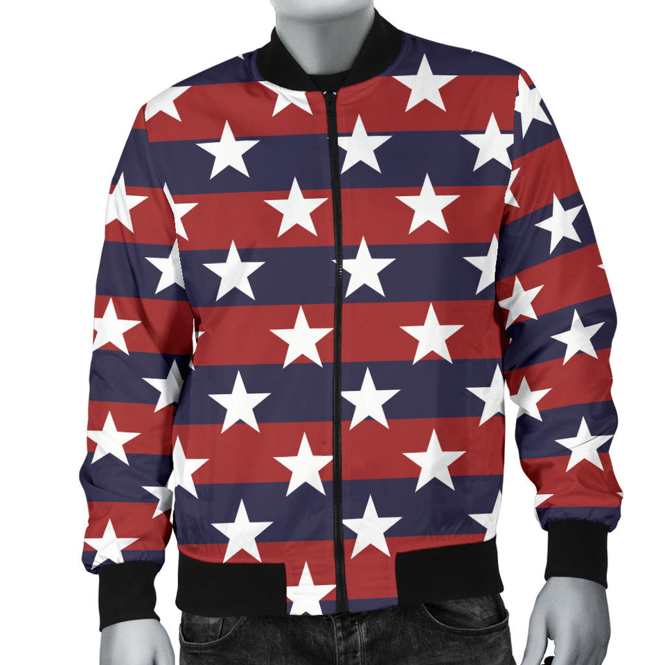 USA Star Pattern Background Men Bomber Jacket