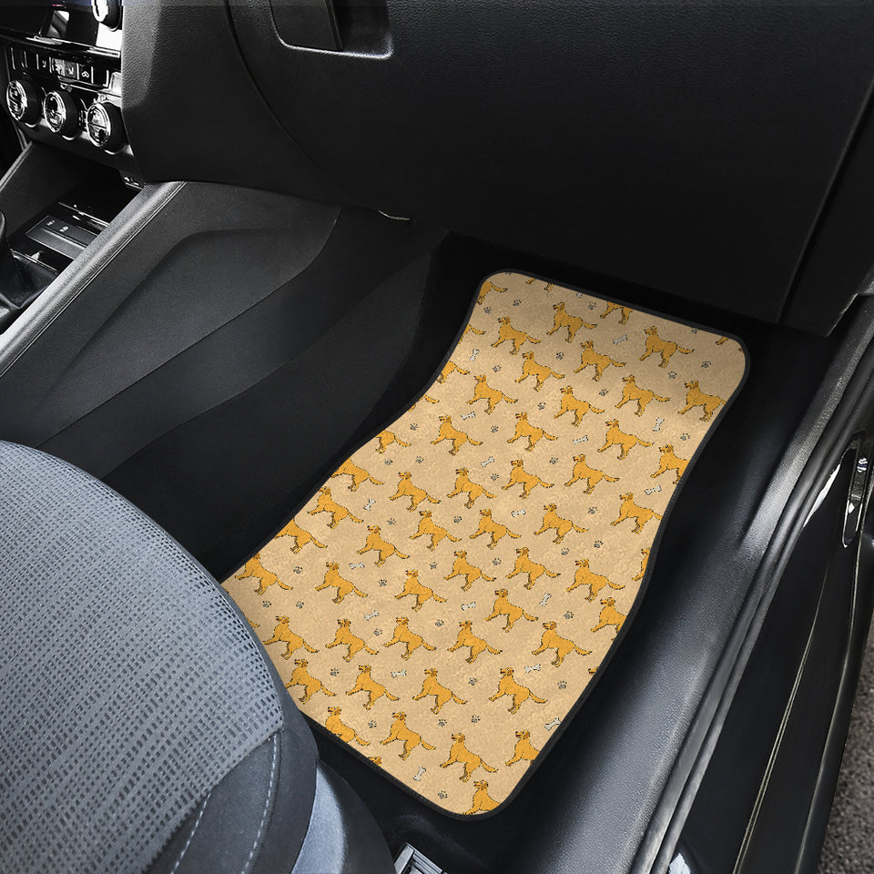 Golden Retriever Pattern Print Design 04 Front Car Mats