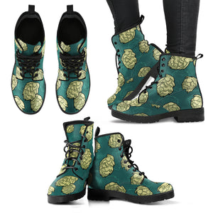 Hop Pattern Background Leather Boots