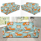 Cute Corgi Pattern Sofa Slipcover