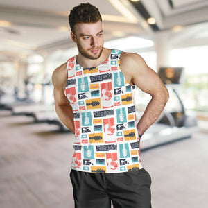 Guitar Pattern Background Men Tank Top