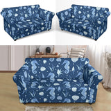 Seahorse Shell Pattern Loveseat Couch Slipcover