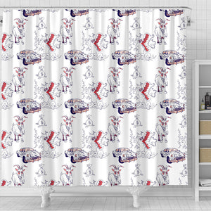 Goat Car Pattern Shower Curtain Fulfilled In US