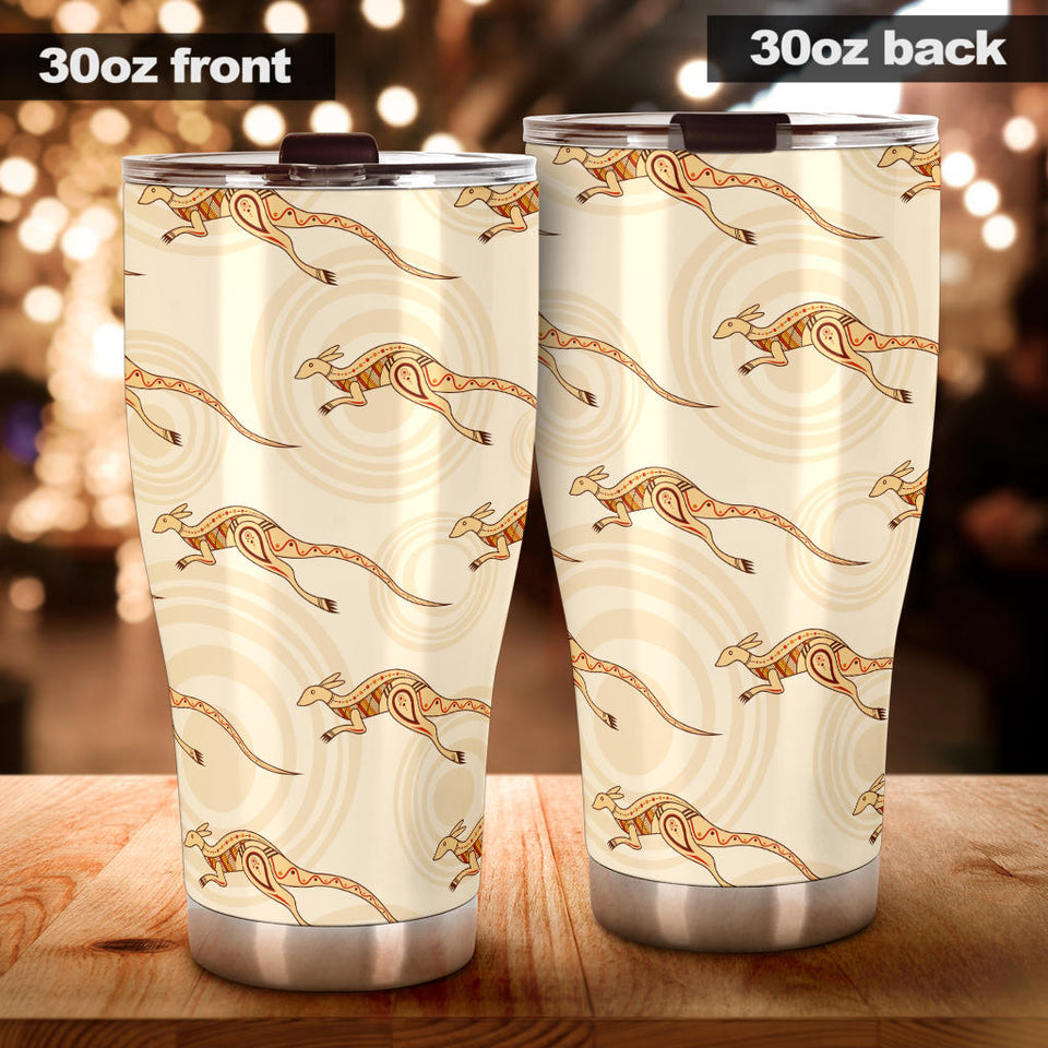 Kangaroo Aboriginal Pattern Background Tumbler