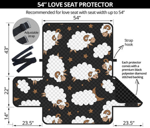 Cute Sheep Pattern Loveseat Couch Cover Protector