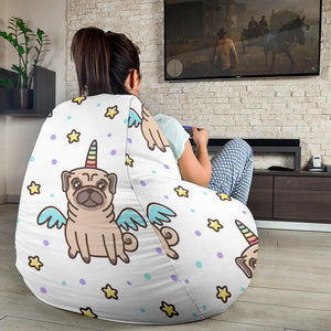 Unicorn Pug Pattern Bean Bag Cover