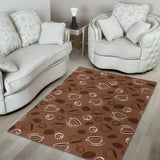 Coffee Cup and Coffe Bean Pattern Area Rug