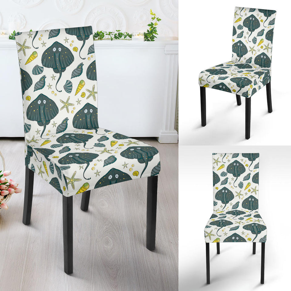 Stingray Pattern Print Design 03 Dining Chair Slipcover