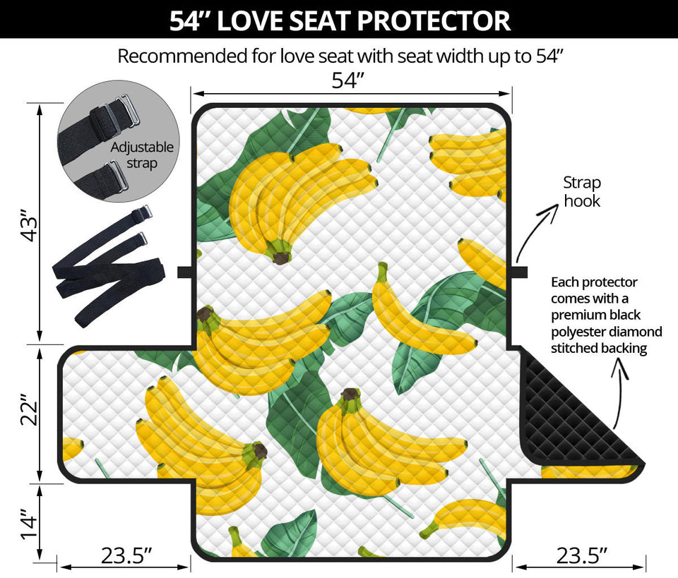Banana and Leaf Pattern Loveseat Couch Cover Protector
