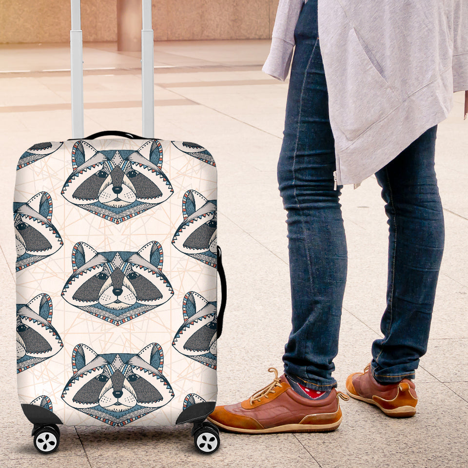 Raccoon Head Pattern Luggage Covers