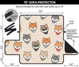 Shiba Inu Head Pattern Sofa Cover Protector