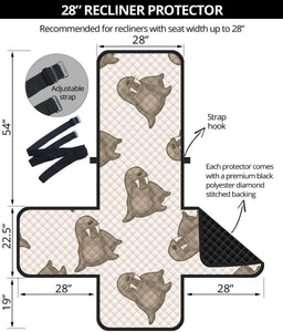 Sea Lion Pattern Recliner Cover Protector