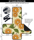 Sliced Orange Leaves  Pattern Chair Cover Protector