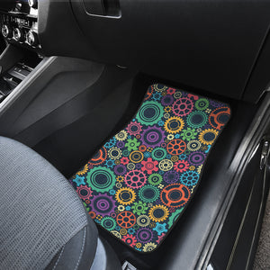 Gear Pattern Print Design 02 Front and Back Car Mats