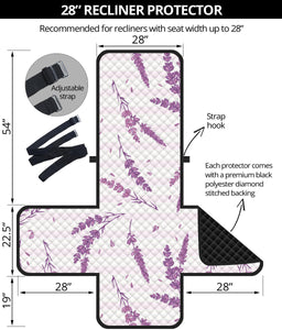 Lavender Pattern Stripe Background Recliner Cover Protector