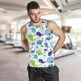 Whale Stripe Dot Pattern Men Tank Top