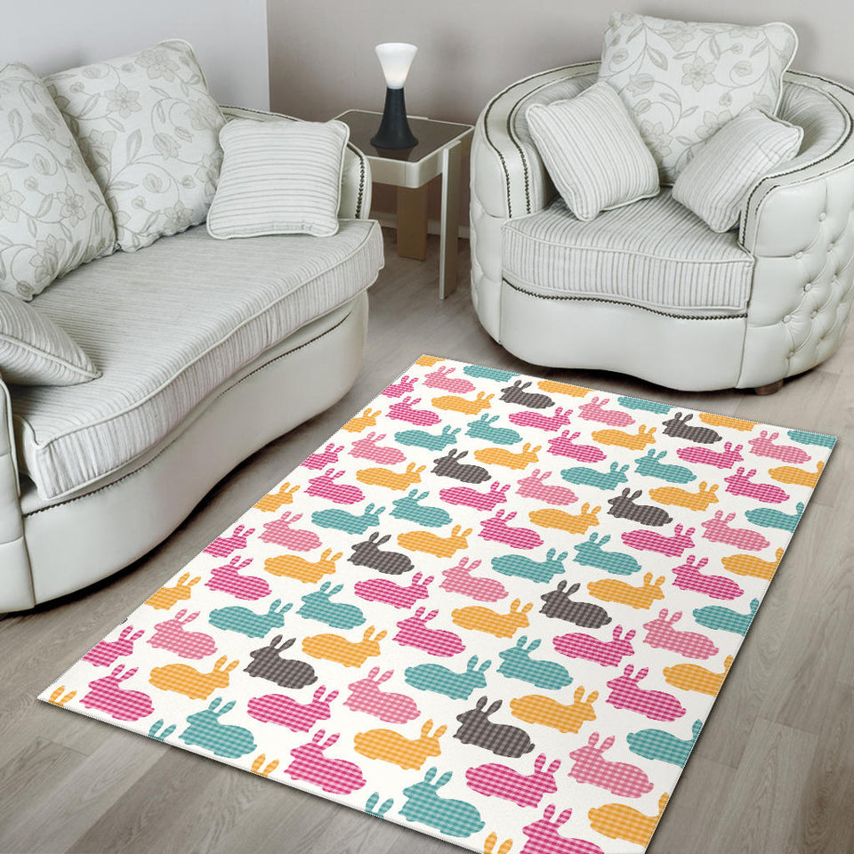 Colorful Rabbit Pattern Area Rug