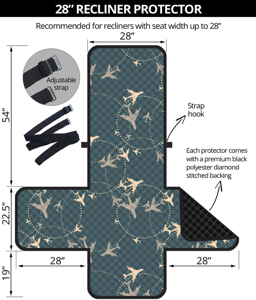 Airplane Circle Pattern Recliner Cover Protector