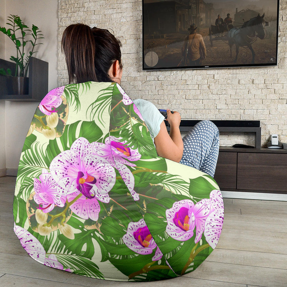 Orchid Leaves Pattern Bean Bag Cover