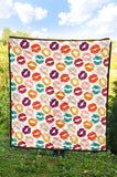 Lips Pattern Print Design 03 Premium Quilt