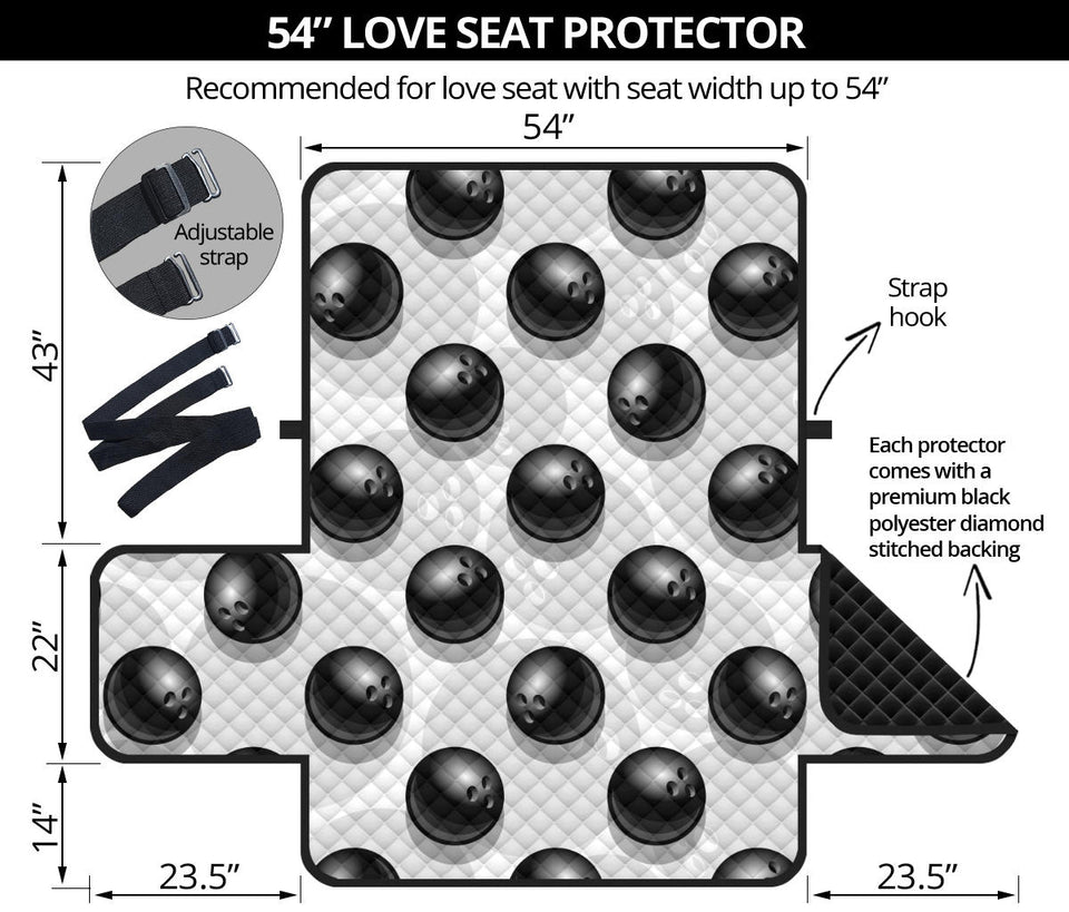 Bowling Ball Pattern Loveseat Couch Cover Protector