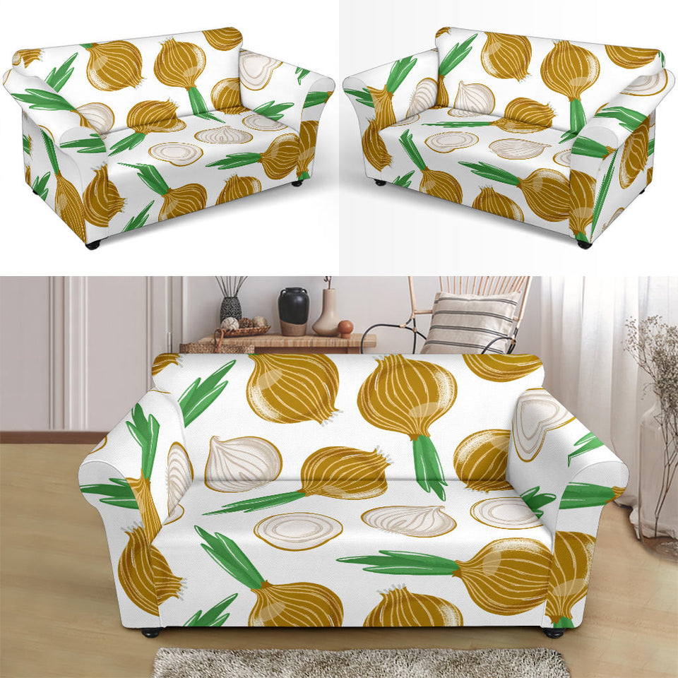 Onion Pattern Background Loveseat Couch Slipcover