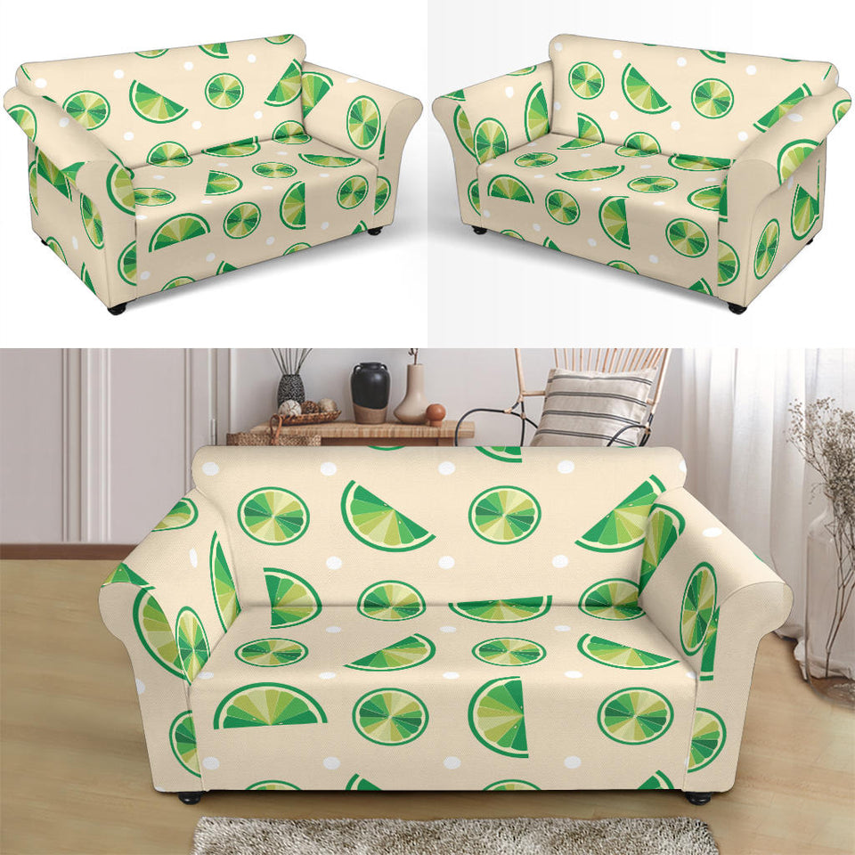 Lime Pattern Loveseat Couch Slipcover