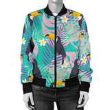 Toucan Pattern Background Women Bomber Jacket