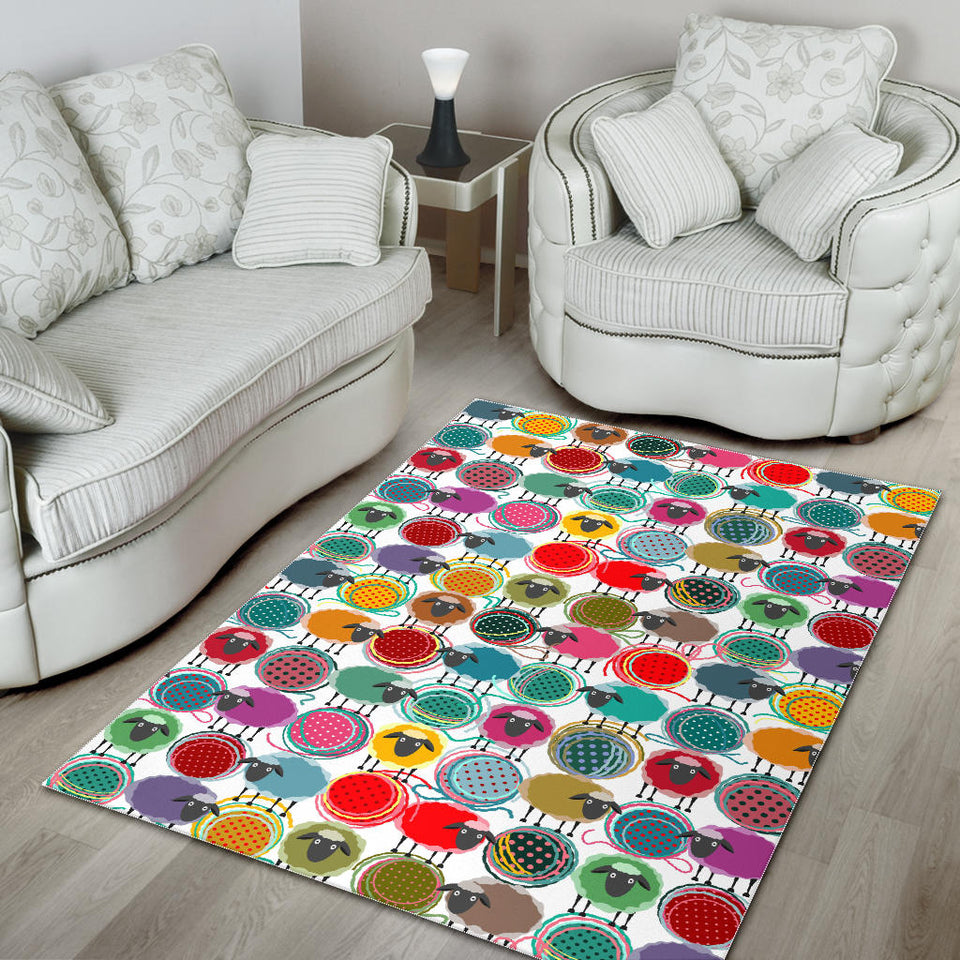 Colorful Sheep Pattern Area Rug
