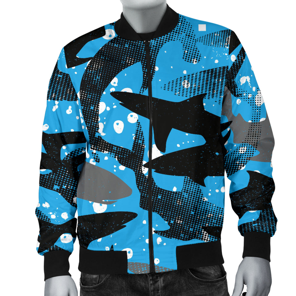 Shark Pattern Background Men Bomber Jacket