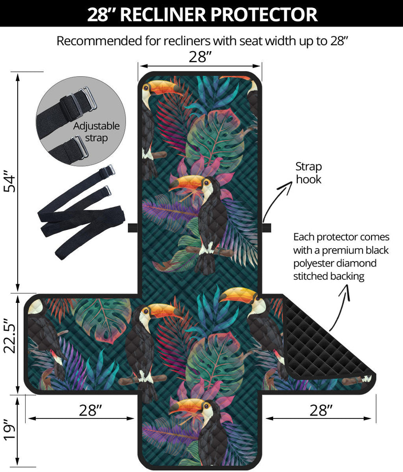 Toucan Pattern Recliner Cover Protector