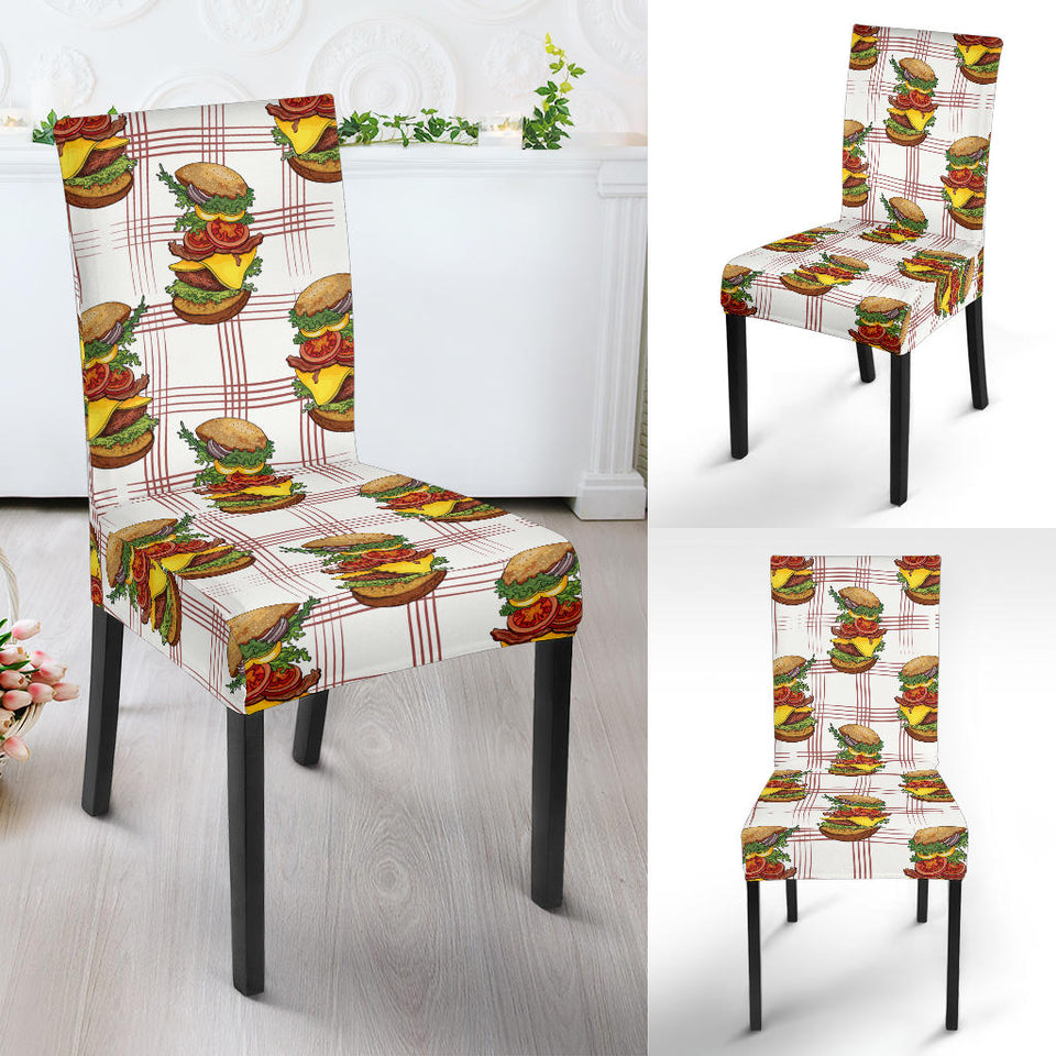 Hamburger Pattern Print Design 03 Dining Chair Slipcover