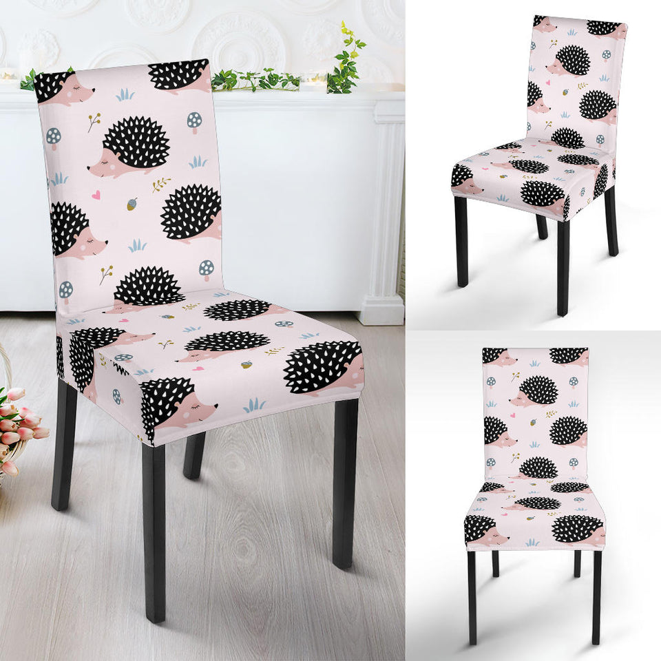 Hedgehog Pattern Print Design 04 Dining Chair Slipcover