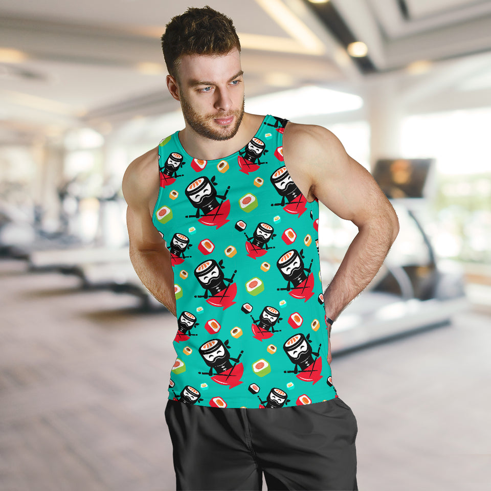 Ninja Sushi Pattern Men Tank Top