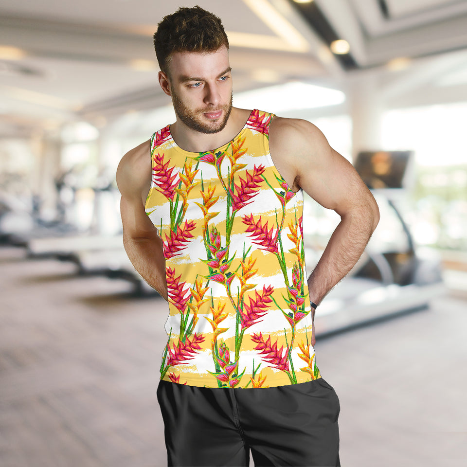 Heliconia Pattern Men Tank Top