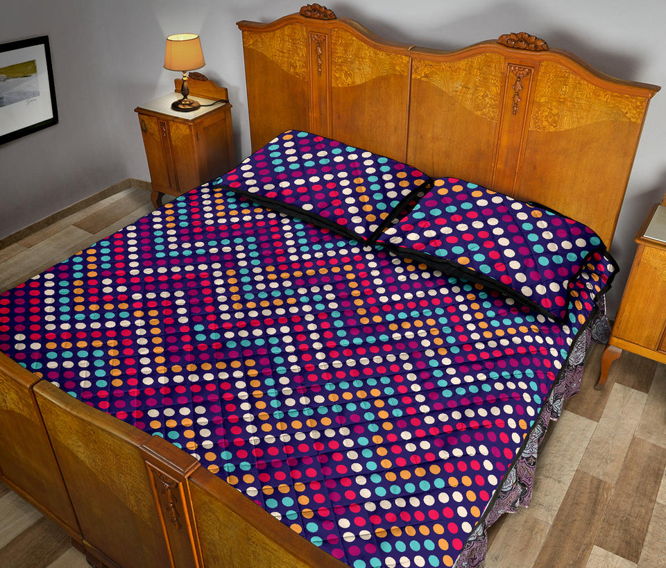 Zigzag Chevron Pokka Dot Aboriginal Pattern Quilt Bed Set