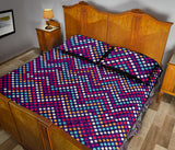 Zigzag Chevron Pokka Dot Aboriginal Pattern Quilt Bed Set