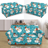 Snowman Chirstmas Pattern Loveseat Couch Slipcover