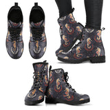 Seahorse Pattern Leather Boots