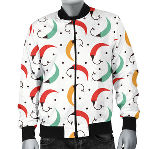 Red Green Yellow Chili Pattern Men Bomber Jacket