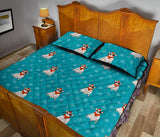 Fat Chihuahua Christmas Pattern Quilt Bed Set