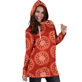 Sliced Tomato Pattern Women Hoodie Dress